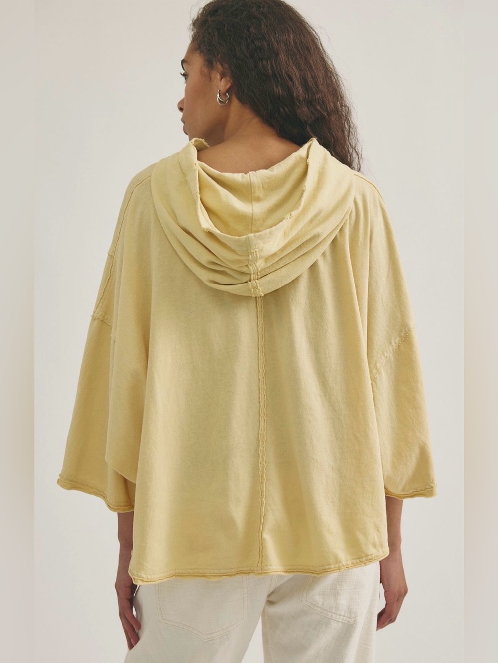 NWT FREE PEOPLE WE THE FREE COME AND GO HOODIE CORN HUSK - Picture 2 of 4